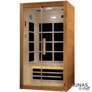 2 Person Infrared Sauna with Ultra-Low-EMF Carbon Fiber Panel Heaters