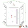 3 Person Cedar (MC) Corner Ultra-Low-EMF Carbon Fiber Infrared Sauna