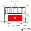 3 Person (MH) Ultra-Low-EMF Carbon Fiber Infrared Sauna Dimensions