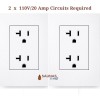 2 x 110V/20 Amp Circuits Required