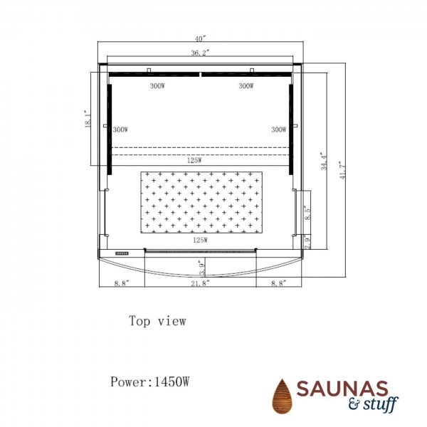 1 Person Ultra-Low-EMF Infrared Sauna - Dimensions