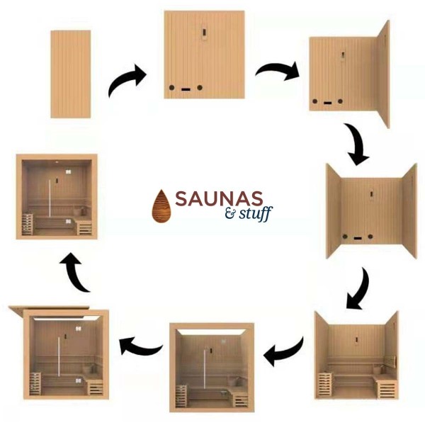 Essence 3 Person Traditional Sauna Assembly