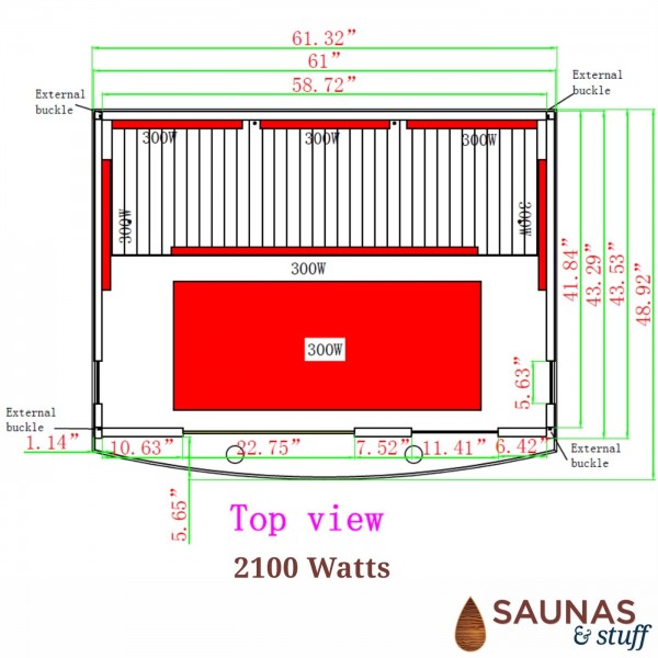 Cedar 3 Person (MC) Ultra-Low-EMF Carbon Fiber Infrared Sauna