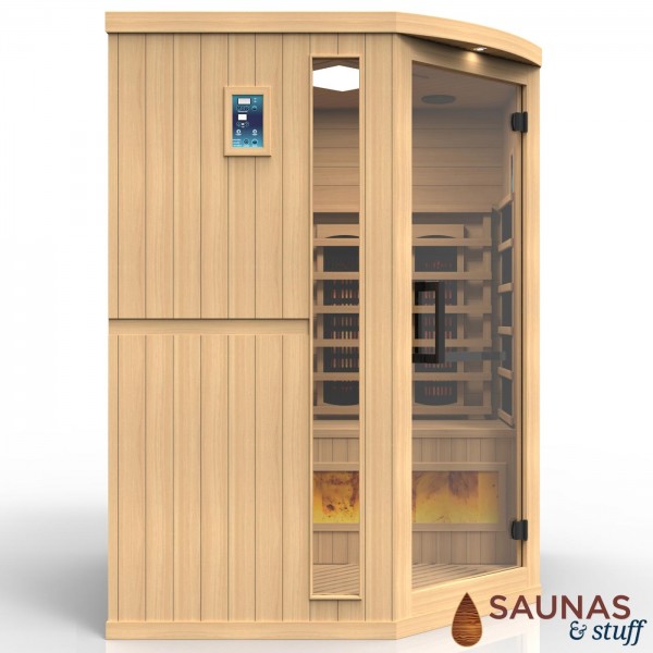 3 Person Corner, Full Spectrum Ultra-Low-EMF Carbon Fiber Infrared Sauna