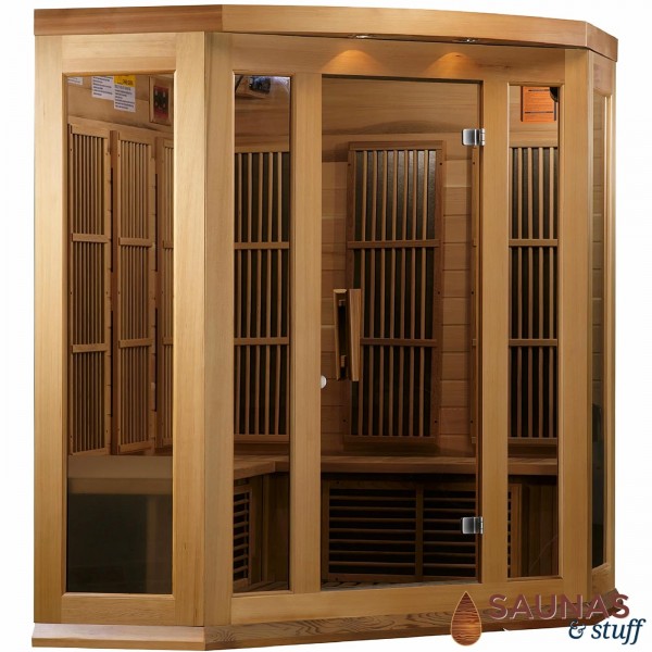 3 Person Cedar (MC) Corner Ultra-Low-EMF Carbon Fiber Infrared Sauna
